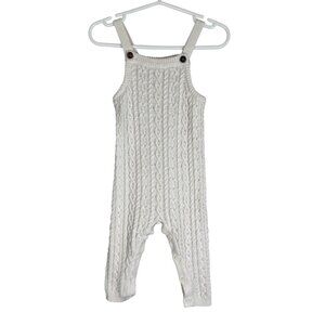 Janie Jack Knit Sweater Jumpsuit White 3M Romper Neutral Minimalist Boho Classic